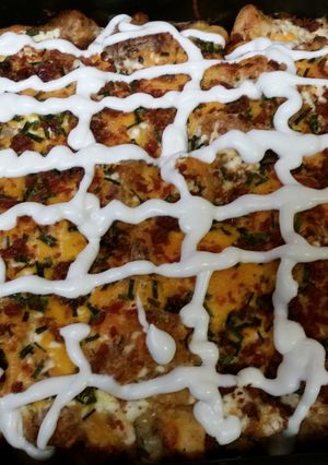 A picture of Loaded baked potato & chicken casserole.