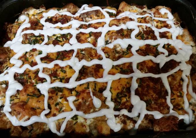 Recipe of Perfect Loaded baked potato & chicken casserole