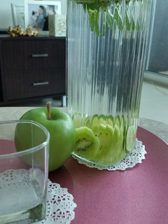 A picture of K.L.M infused water.