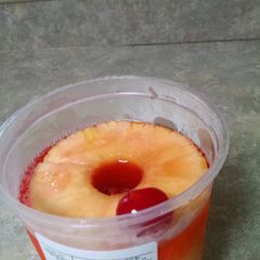 Pineapple Upside Down Cake rings A picture of Pineapple Upside Down Cake rings.