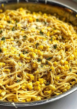 A picture of [Vegan] Corn Cacio e Pepe.