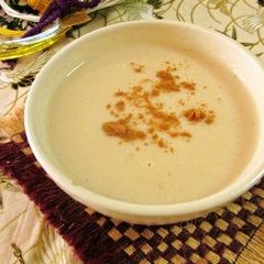 A picture of Sake Lees Hot Drink With Brown Sugar & Ginger Syrup.