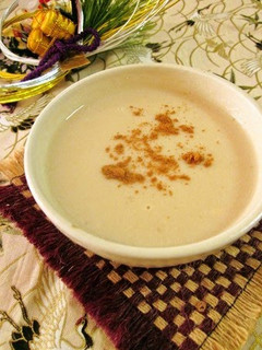 A picture of Sake Lees Hot Drink With Brown Sugar & Ginger Syrup.