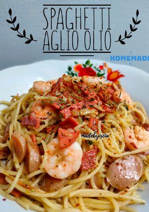Foto resep Spaghetti Aglio Olio Udang (madebyircia)