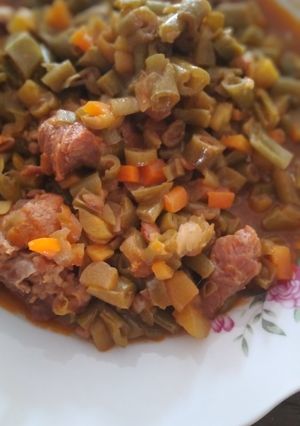 عکسی از دستور خورشت لوبیا سبز