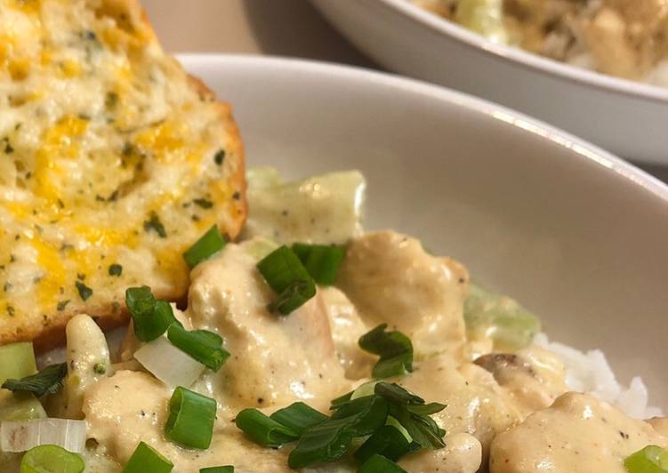 Cream of Chicken, Cheese and Broccoli over Rice