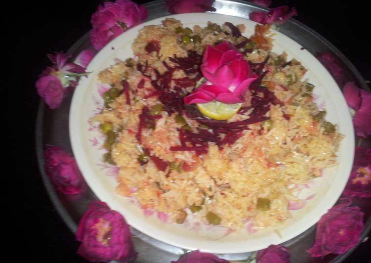 Beans and beetroot pulav