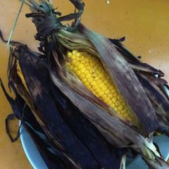 A picture of BBQ Corn on the Cob with Husks.