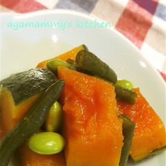 A picture of Simmered Beans and Kabocha.