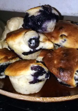 A picture of Lemon Yogurt Blueberry Muffins.