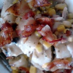 A picture of perogoie casserole.