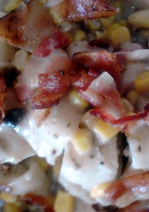 A picture of perogoie casserole.