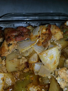 A picture of Herb Roasted Chicken and Potatoes.