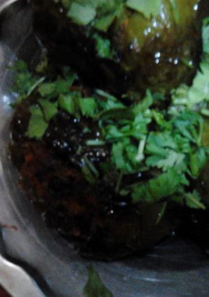 A picture of LG STUFFED GREEN BELL PEPPERS (VEGAN)Dedicated to my friend LG.