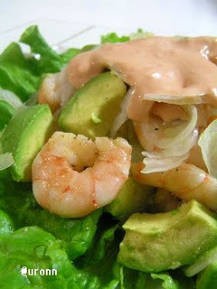 A picture of Shrimp and Avocado Salad With The Best-Ever Aurora Sauce.