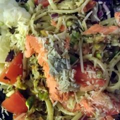 A picture of Salmon Pesto Pasta.