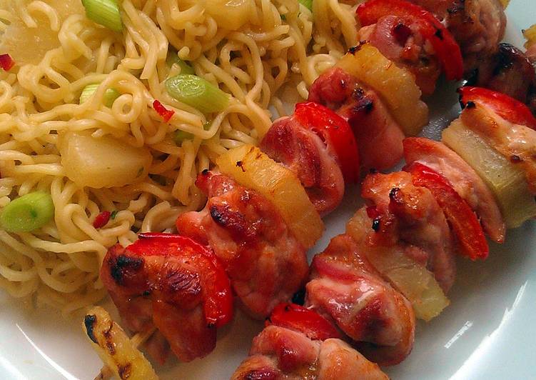 Step-by-Step Guide to Prepare Award-winning Vickys Quick Sweet &amp; Sour Skewers with Noodles, GF DF EF SF NF