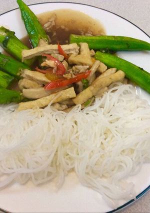 Hình của món Bún đậu bắp - món chay ngon.