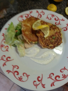 A picture of Crab cakes with Lemon Aioli.