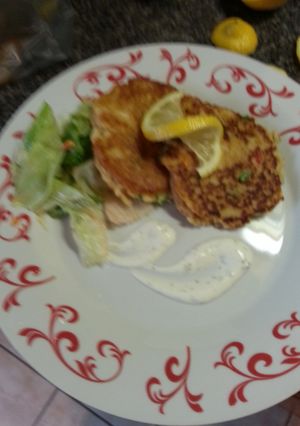 A picture of Crab cakes with Lemon Aioli.