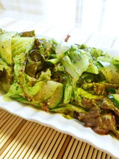 A picture of Non-Oil Red Leaf Lettuce Sesame Salad.