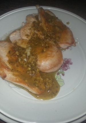 A picture of Chicken with Dijon Mustard sauce.