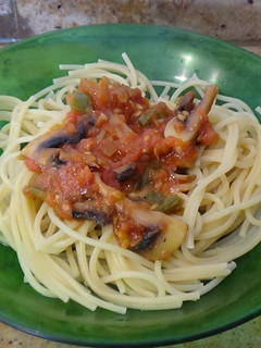 Una foto de Spaghetti con salsa de champiñones