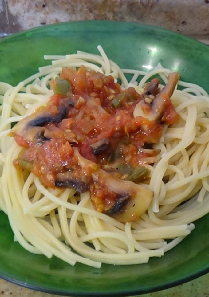 Una foto de Spaghetti con salsa de champiñones
