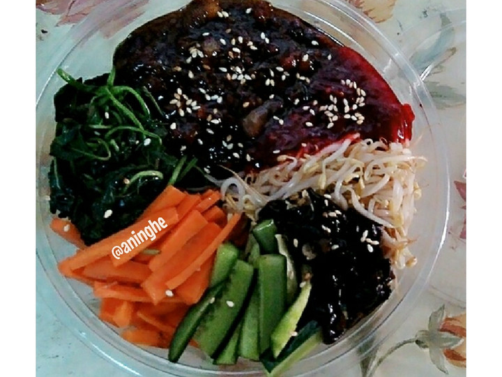 Cara Gampang Menyiapkan Rice bowl korea bibimbab simple Anti Gagal