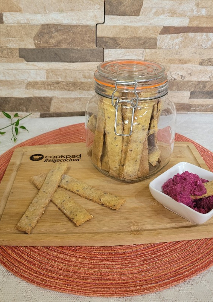 Una foto de Galletitas crocantes de garbanzo y queso