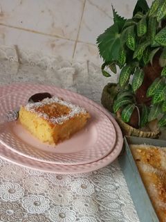 صورة لوصفة بسبوسة جزائرية بذوق الفول السوداني وجوز الهند