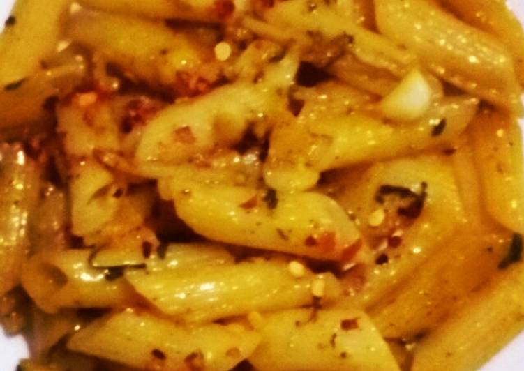 Simple Way to Make Quick Orangy penne pasta