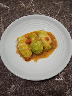 Foto resep Sawi Gulung isi Tahu Pedas