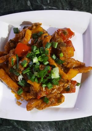 चिल्ली पोटैटो (chilli potato recipe in hindi) रेसिपी मुख्य फोटो