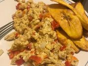 A picture of baked scrambled eggs