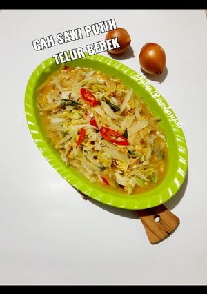 Foto resep 123. Cah Sawi Putih & Telur Bebek