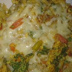Potato egg omelate with cheaze A picture of Potato egg omelate with cheaze.
