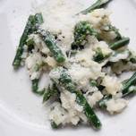 Asparagus risotto with parmesan