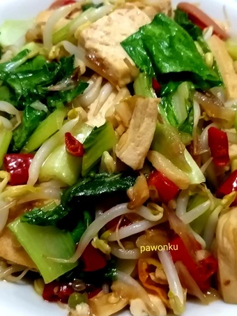 Cara Gampang Membuat Resep 163.Pokcoy Toge Tahu (tumis bumbu tiram) Anti Ribet, Bikin Ngiler