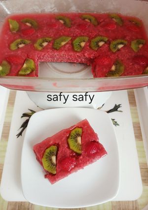 صورة لوصفة جيلى الفراولة الطبيعى بالحليب والشيا