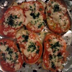 A picture of tomato bruschetta.