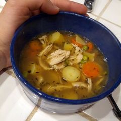 A picture of Ana's Scrumptious chicken Noodle Soup.