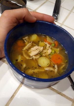 A picture of Ana's Scrumptious chicken Noodle Soup.