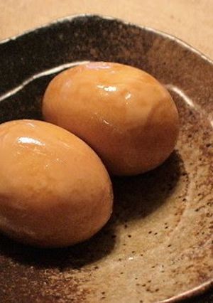 A picture of Seasoned Eggs for Ramen.