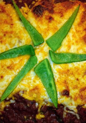 A picture of Spaghetti casserole.