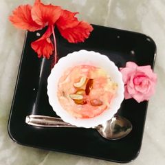 A picture of Pink seviyan kheer / Gulabi seviyan kheer/ vermicelli pudding.