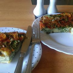 A picture of Mandys potato and spinach frittata.