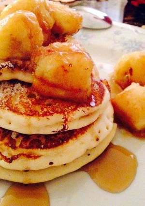 A picture of Syrup Fried Banana Pancakes.