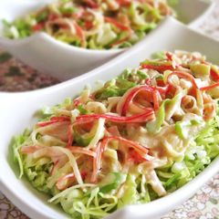 A picture of Easy and Quick Imitation Crab and Cabbage with Umami-Rich Japanese Leek Sauce.