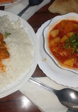 صورة لوصفة مرق بالخضر مع الارز